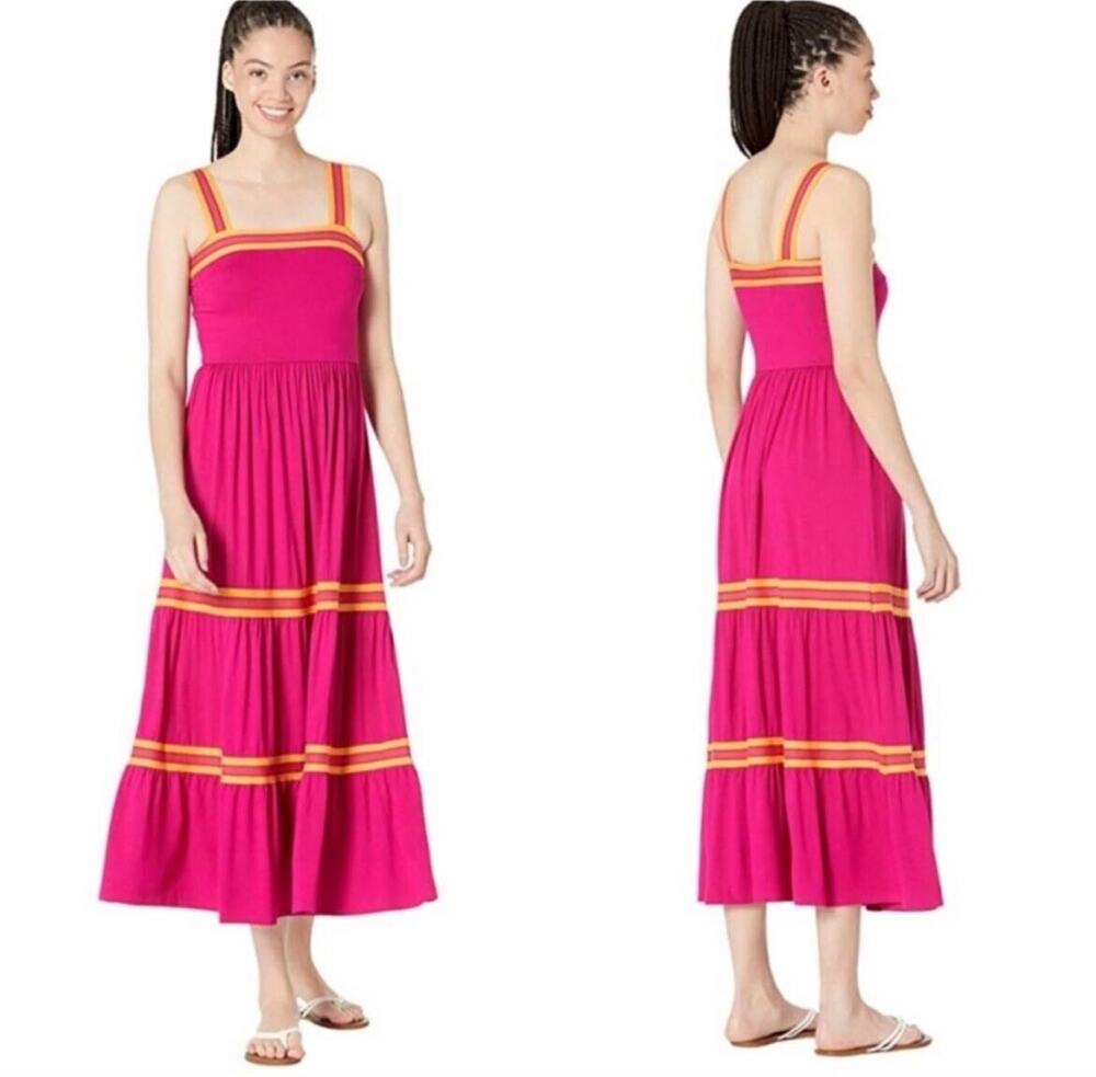 Ted Baker London Norabel Tiered Jersey Vest Midi Dress Pink Womens 6 (US 16) NWT